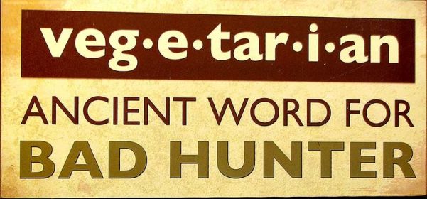 Wood "Vegetarian" Wall Sign