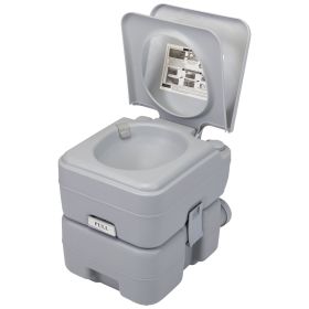 Portable Push-rod Toilet, 20L/5.3 Gallons Detachable Tank