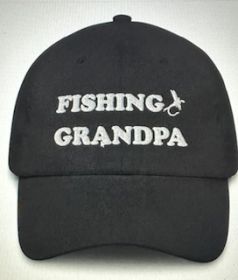 Grandpa Fishing Hat with Fly (Color: Black)