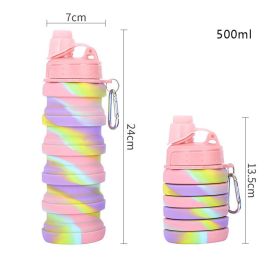 500ml Creative Silicone Folding Water Cup Outdoor Sports Ride Fitness Portable Kettle Camouflage Gift Cup Free Delivery Items (Capacity: 0.5L)