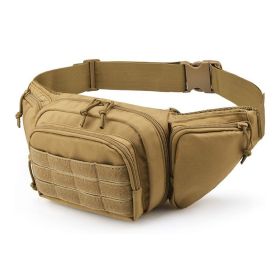 Nylon Camping Belt Bag; Military Hunting Tactical Waist Pack (Color: khaki)