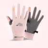 Summer Gloves Cycling Anti UV Women Spring Ice Silk Two Finger Touchscreen Gloves