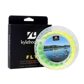 Kylebooker Fly Fishing Line with Welded Loop Floating Weight Forward Fly Lines 100FT WF 3 4 5 6 7 8 (Color: Fluo Yellow+Fluo Green, size: WF7F)