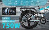 Auloor 20H1F 750W Foldable Electric Bike for Adults with 20'x4'Fat Tire; E Bikes MTB with LG 48V 12.8Ah Battery Shimano 7-Speed Ebike