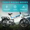 Auloor 20H1F 750W Foldable Electric Bike for Adults with 20'x4'Fat Tire; E Bikes MTB with LG 48V 12.8Ah Battery Shimano 7-Speed Ebike