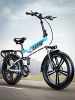 Auloor 20H1F 750W Foldable Electric Bike for Adults with 20'x4'Fat Tire; E Bikes MTB with LG 48V 12.8Ah Battery Shimano 7-Speed Ebike